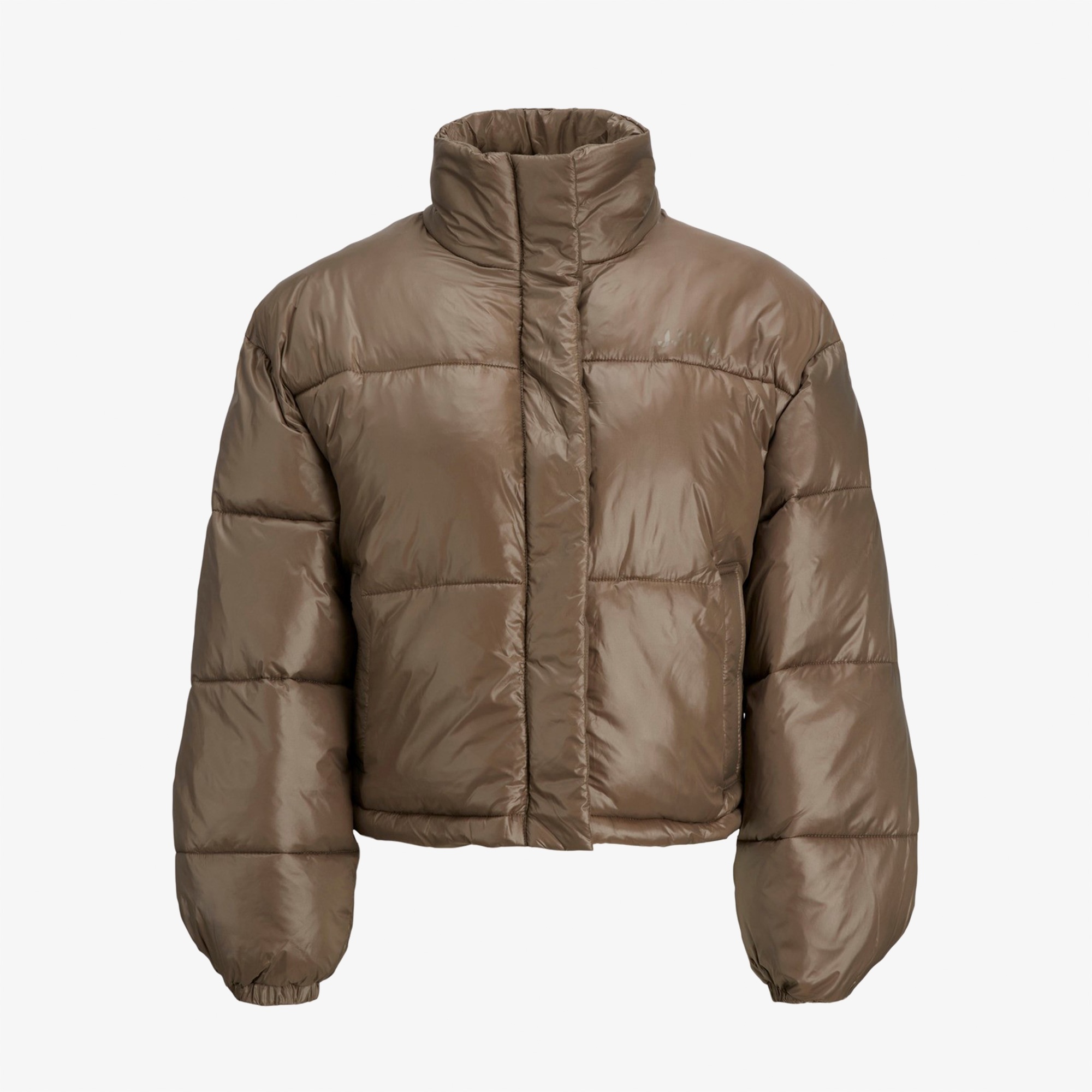 Jack & Jones Jxbeany Shine Puffer Kadın Kahverengi Mont