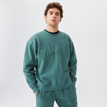  Market Vintage Wash Crewneck Erkek Yeşil Sweatshirt