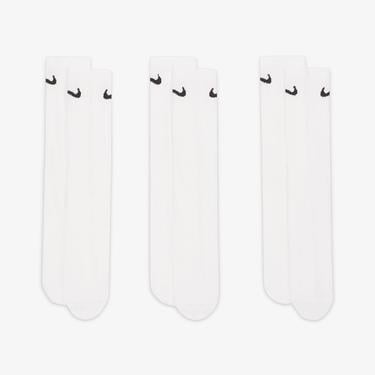  Nike Everyday Crew 3'lü Unisex Beyaz Çorap