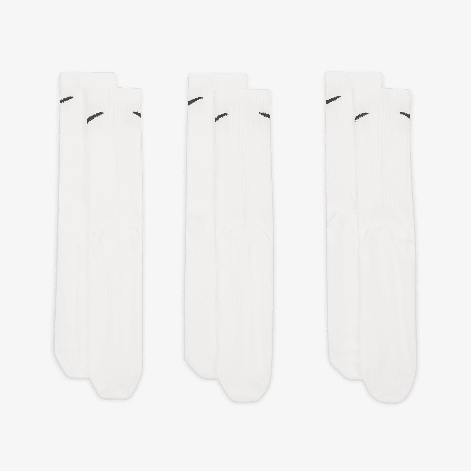 Nike Everyday Crew 3'lü Unisex Beyaz Çorap
