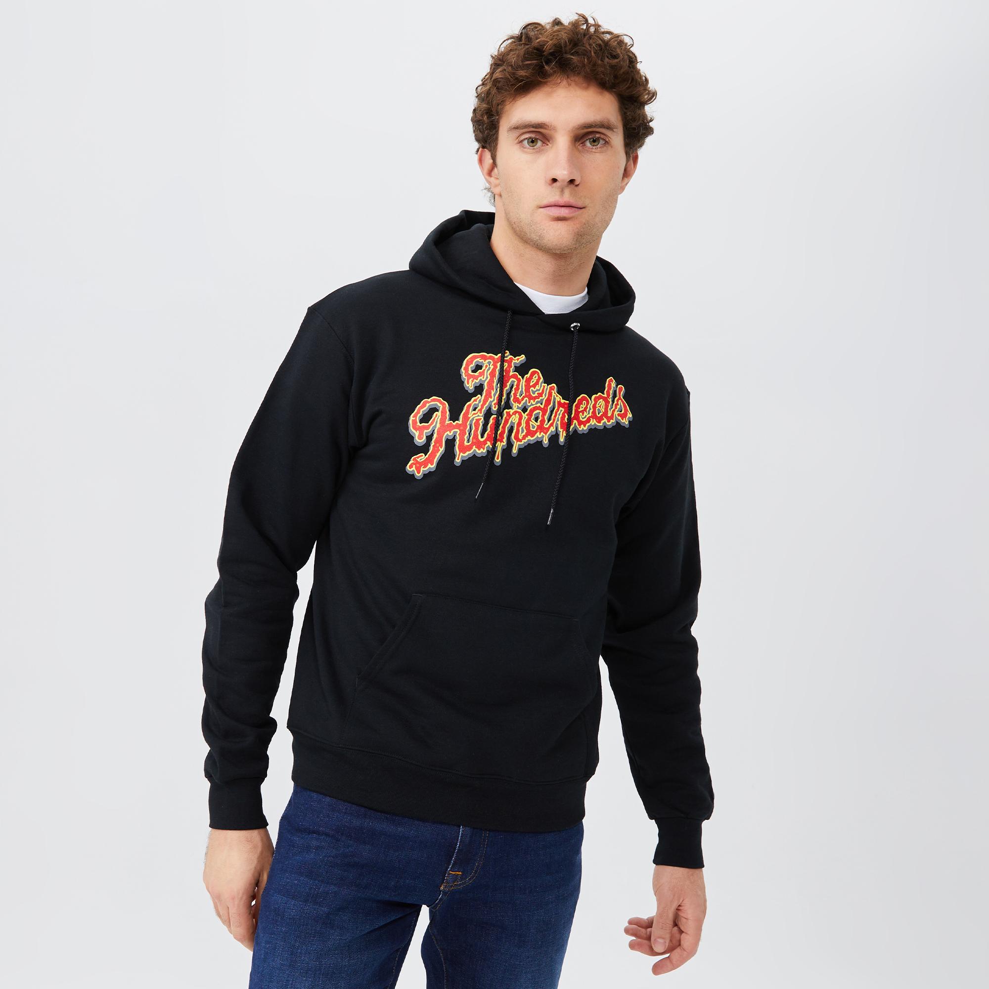 The Hundreds Slime Slant Pullover Erkek Siyah Hoodie Sweatshirt