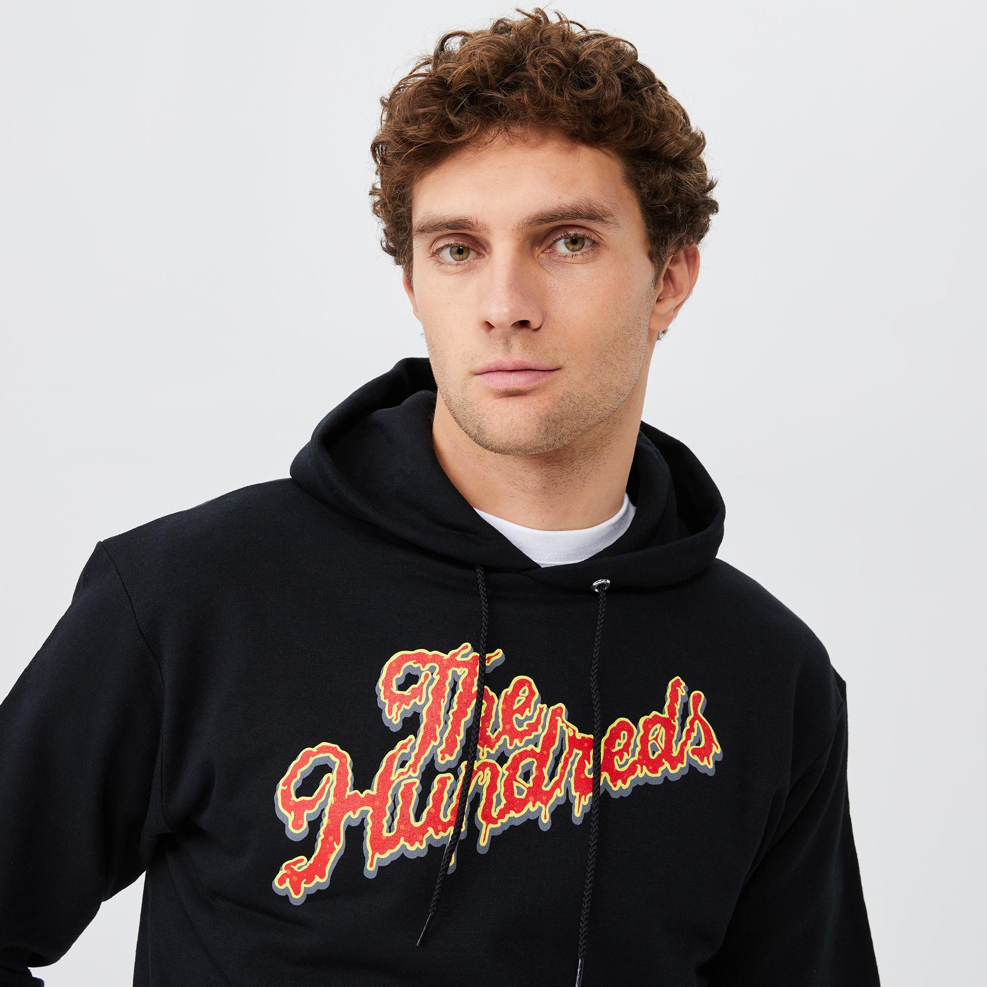 The Hundreds Slime Slant Pullover Erkek Siyah Hoodie Sweatshirt