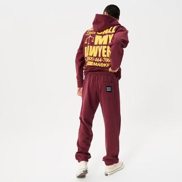  Market Vintage Washed Erkek Bordo Eşofman Altı