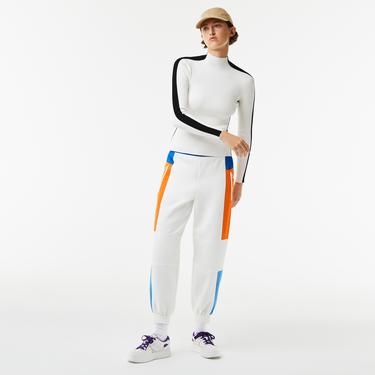  Lacoste Kadın Boğazlı Yaka Beyaz Triko