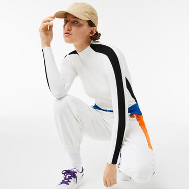  Lacoste Kadın Boğazlı Yaka Beyaz Triko