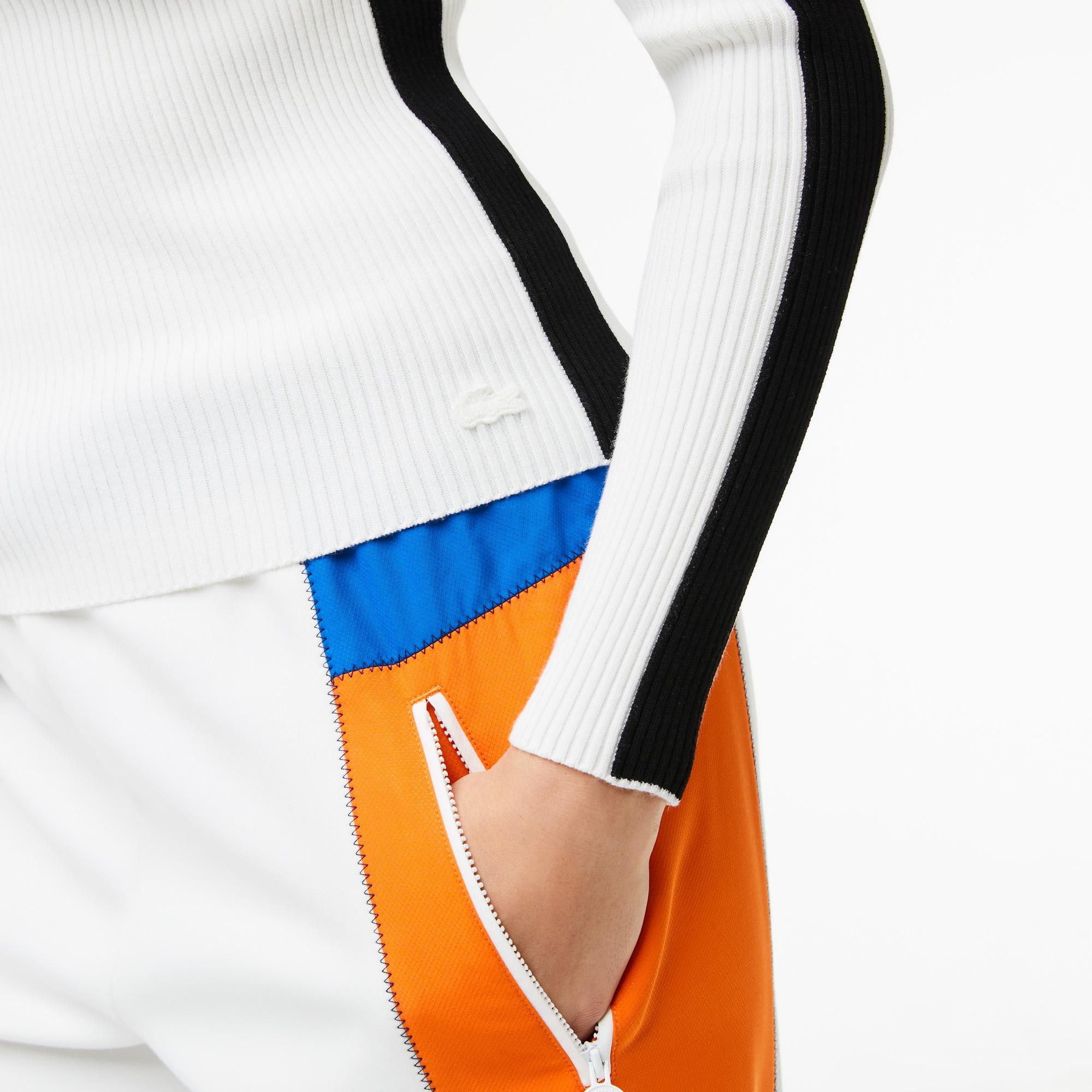 Lacoste Kadın Boğazlı Yaka Beyaz Triko