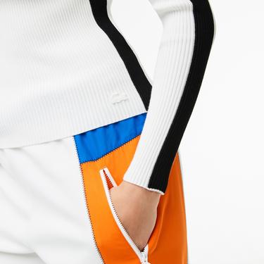  Lacoste Kadın Boğazlı Yaka Beyaz Triko