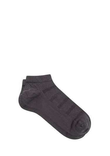  Mavi Çizgili Antrasit Patik Çorap 092043-25817