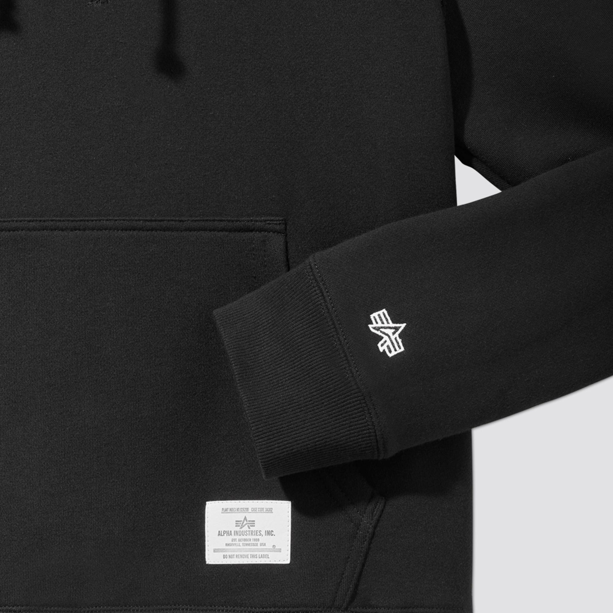 Alpha Industries Erkek Siyah Kapüşonlu Sweatshirt