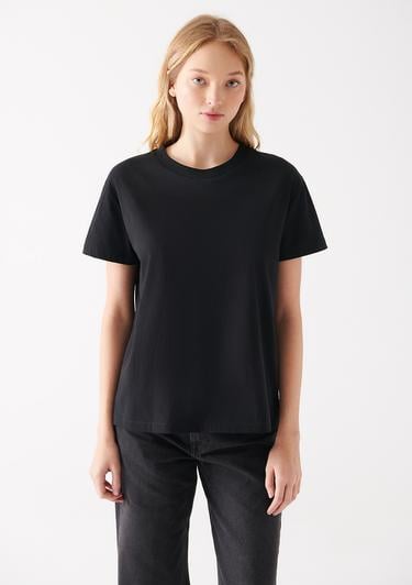  Mavi 2li Kadın Basic Tişört Loose Fit / Bol Rahat Kesim 1611366-900