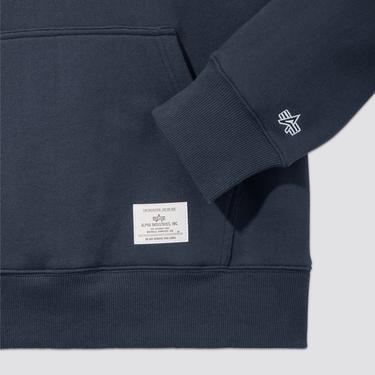  Alpha Industries Essential Hoodie Erkek Mavi Sweatshirt