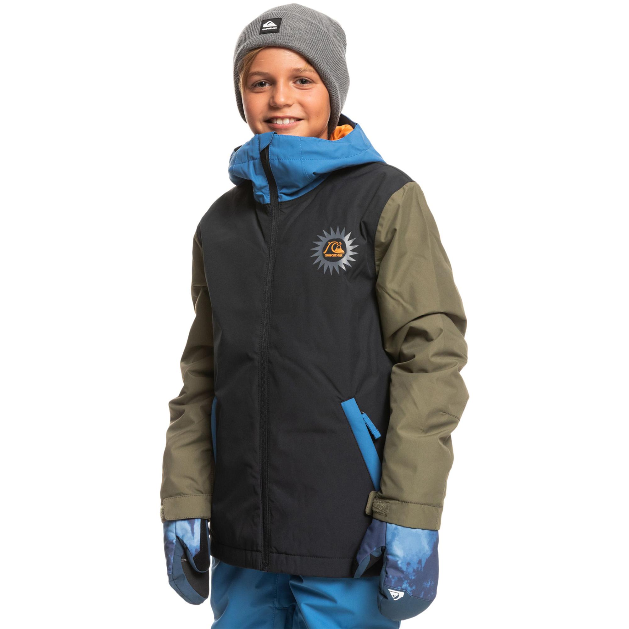 Quiksilver In The Hood Youth Unisex Çocuk Siyah Snowboard Ceketi