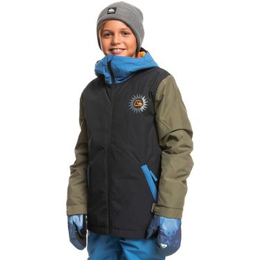  Quiksilver In The Hood Youth Unisex Çocuk Siyah Snowboard Ceketi