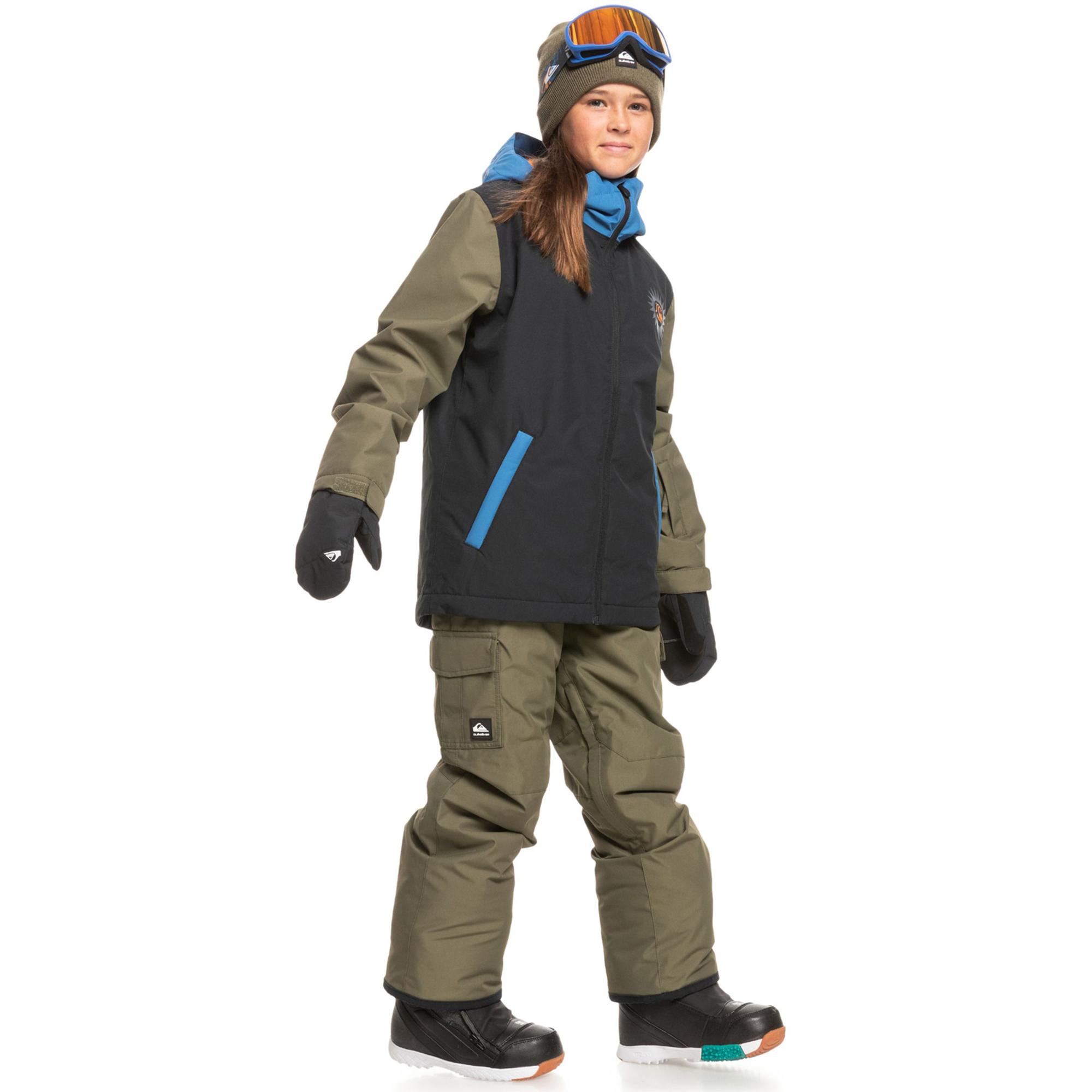 Quiksilver In The Hood Youth Unisex Çocuk Siyah Snowboard Ceketi