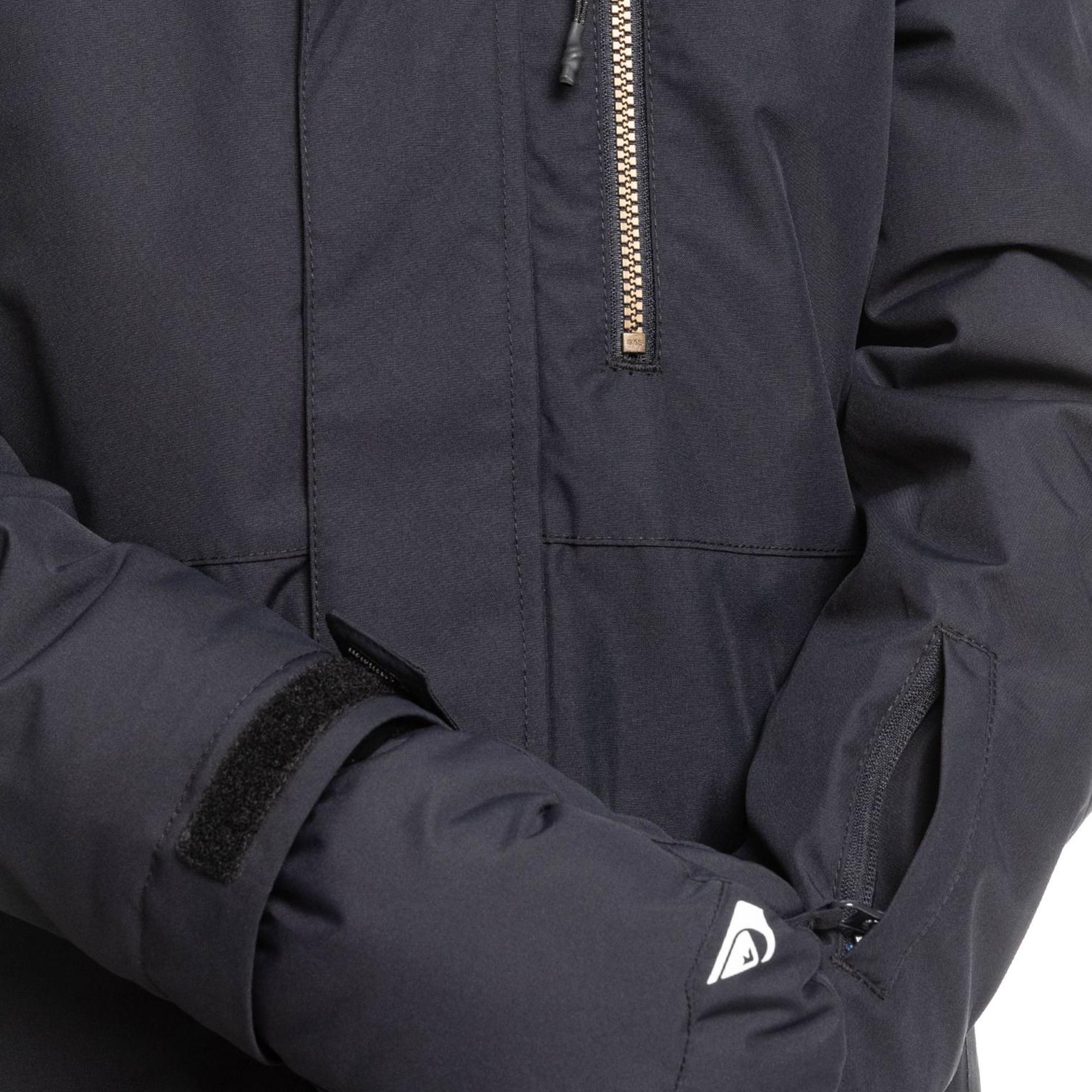 Quiksilver Mission Solid Youth Erkek Çocuk Siyah Snowboard Ceketi