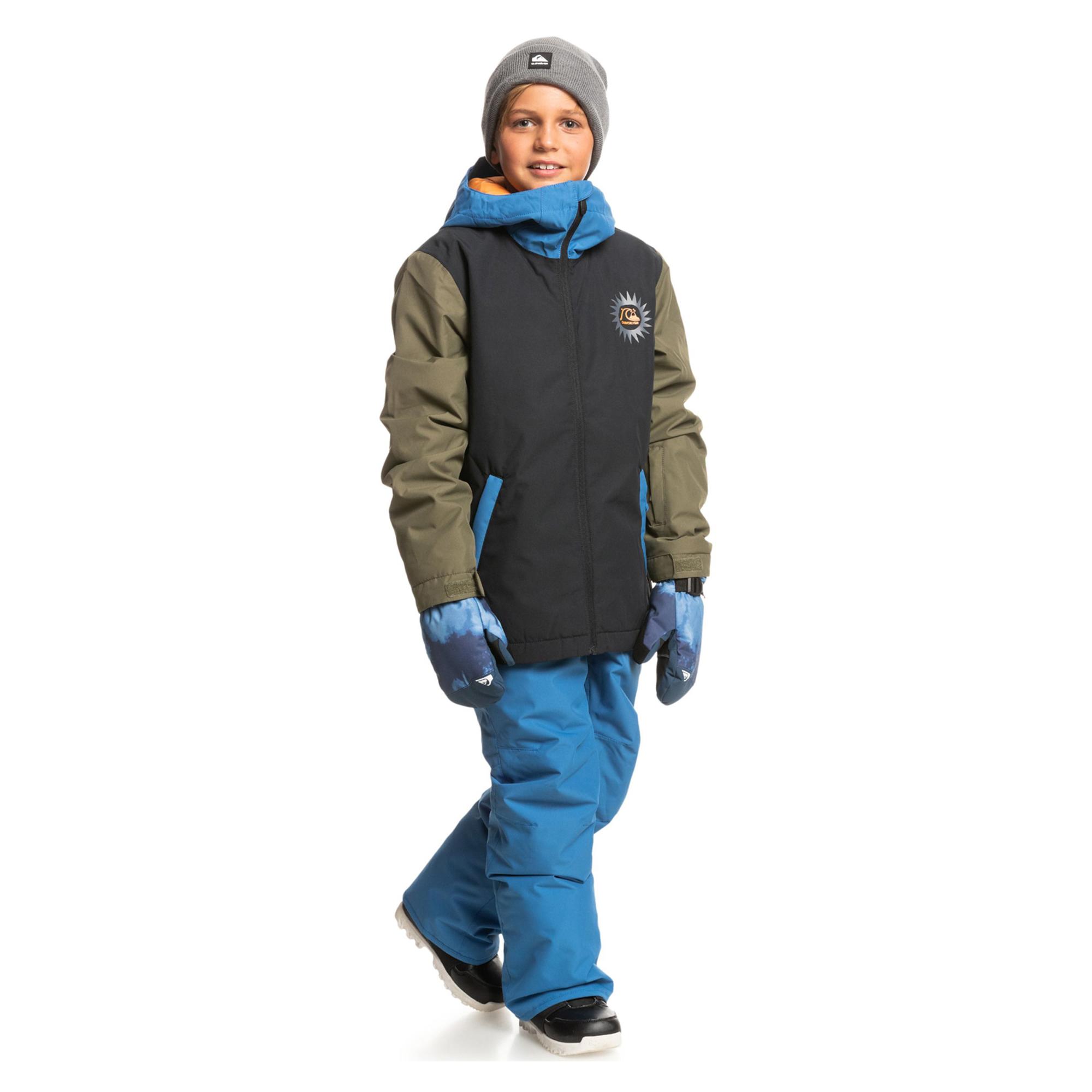 Quiksilver In The Hood Youth Unisex Çocuk Siyah Snowboard Ceketi