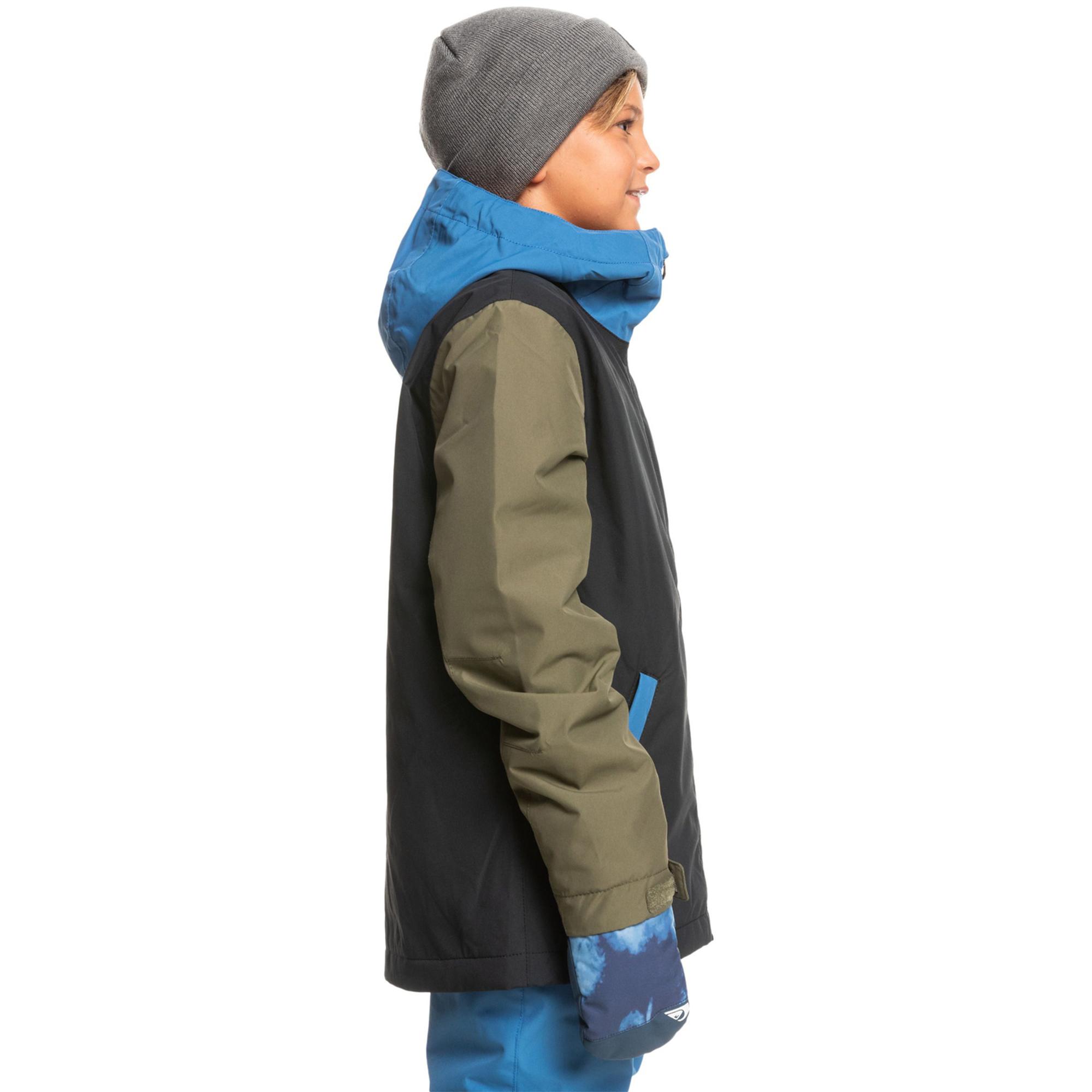 Quiksilver In The Hood Youth Unisex Çocuk Siyah Snowboard Ceketi