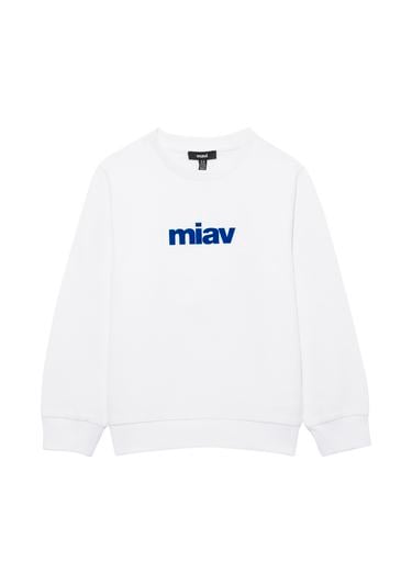  Mavi Miav Baskılı Beyaz Çocuk Sweatshirt 6610031-620