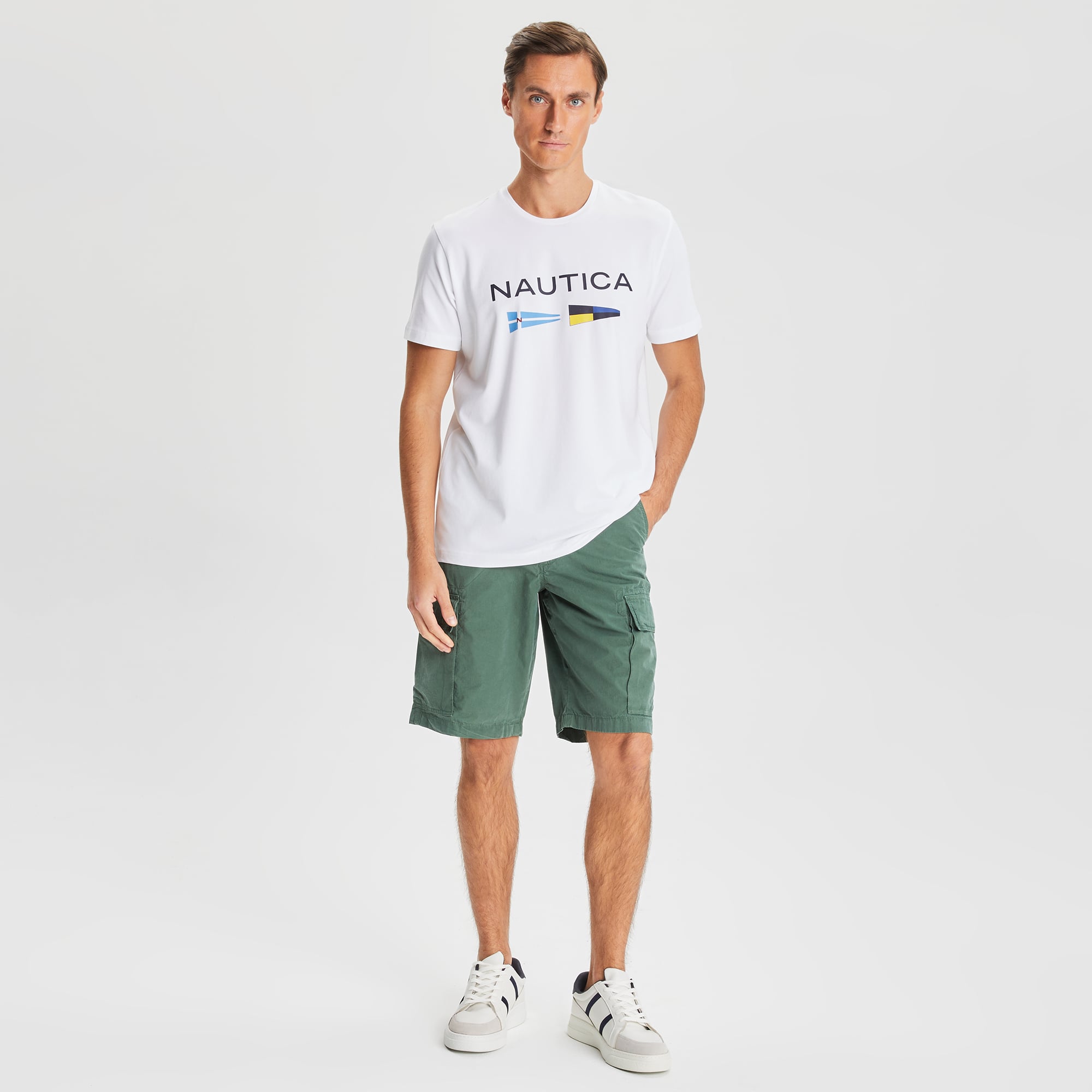  Nautica Erkek Yeşil Kargo Bermuda Şort