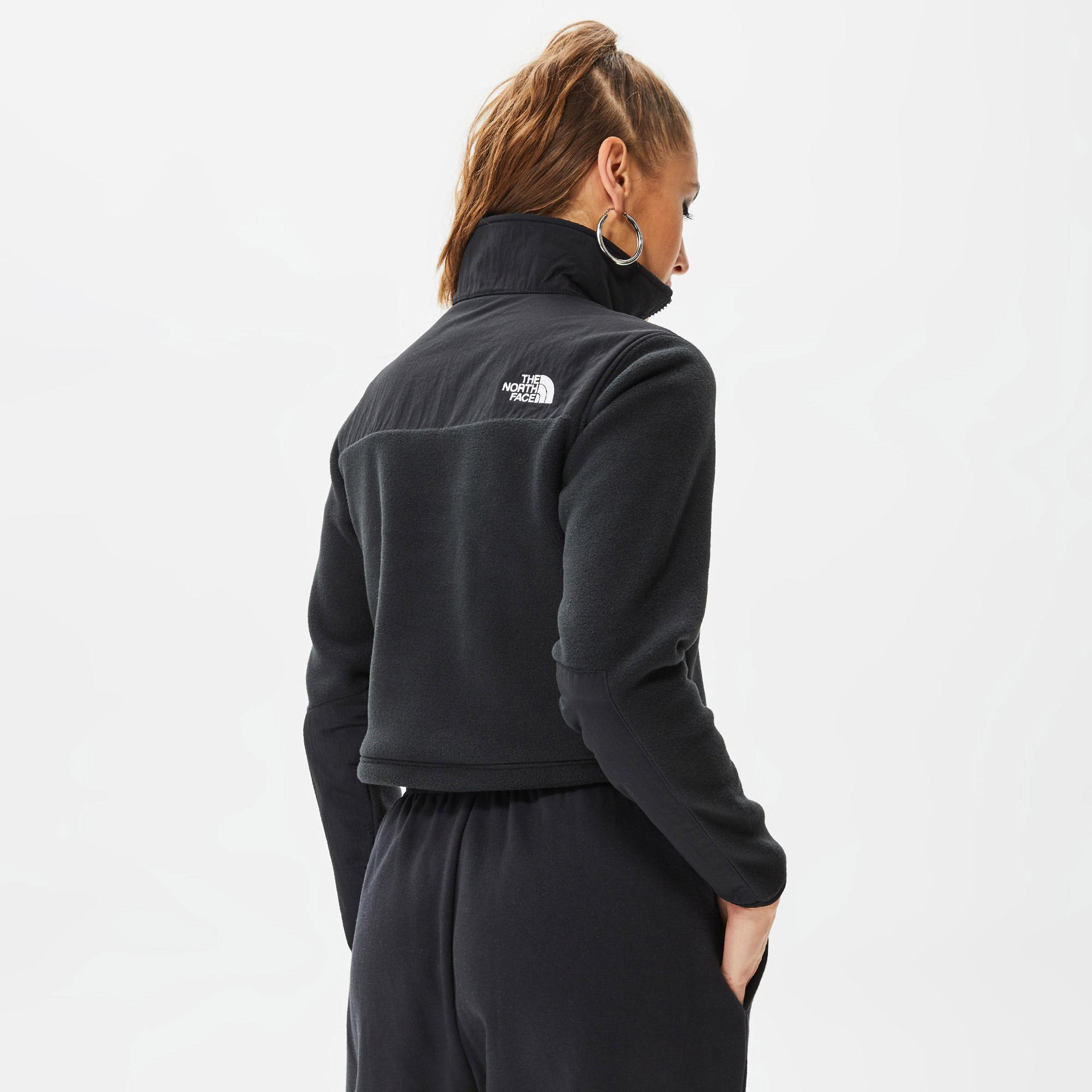 The North Face Denali Crop Kadın Siyah Fermuarlı Sweatshirt