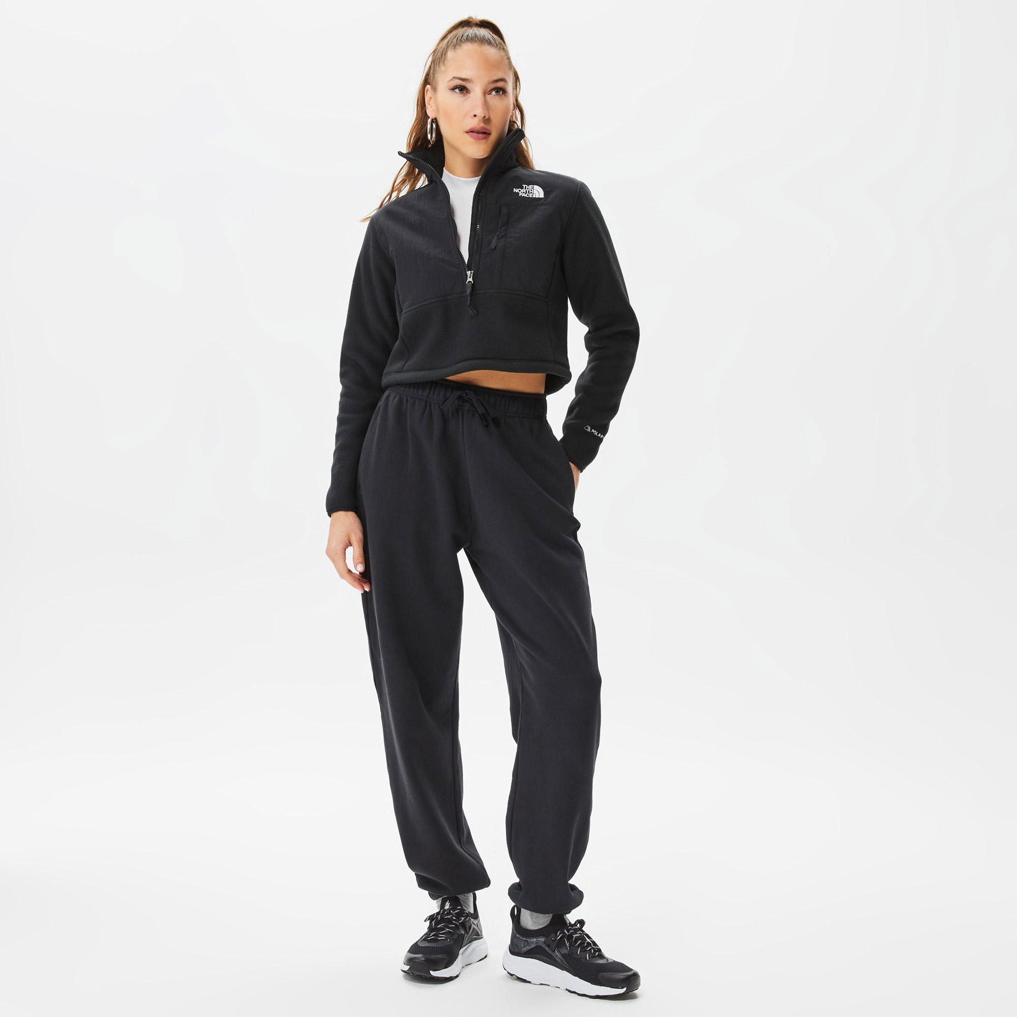 The North Face Denali Crop Kadın Siyah Fermuarlı Sweatshirt