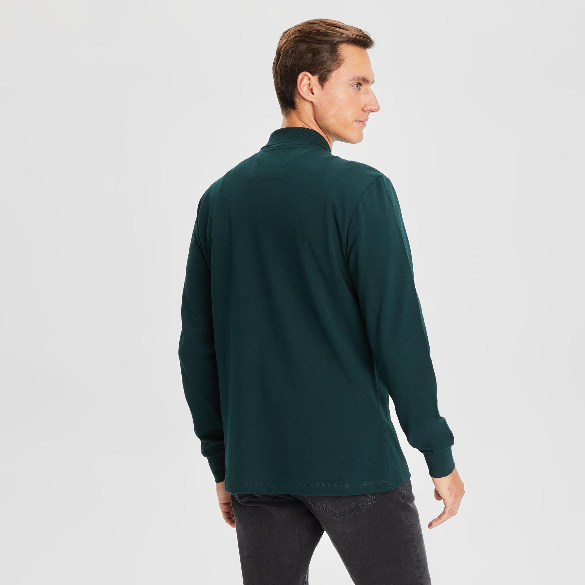 Nautica Erkek Yeşil Classic Fit Uzun Kollu Polo