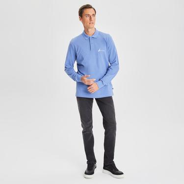  Nautica Erkek Mavi Classic Fit Uzun Kollu Polo