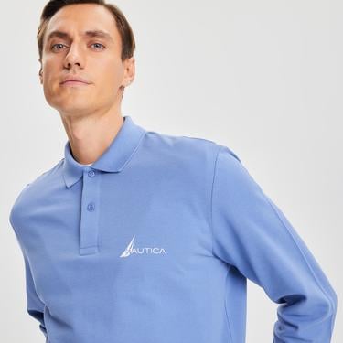  Nautica Erkek Mavi Classic Fit Uzun Kollu Polo
