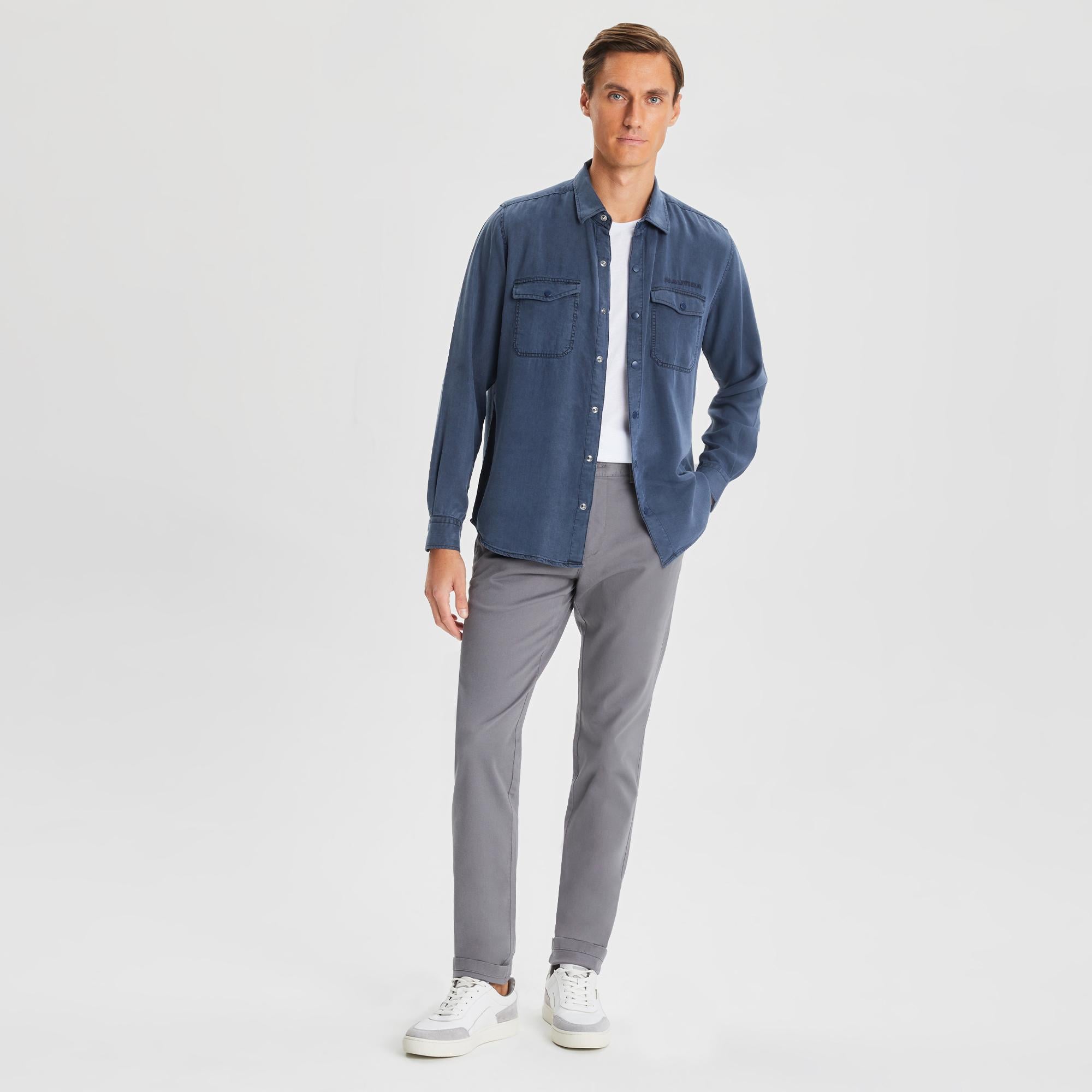 Nautica Gri Slim Fit Pantolon