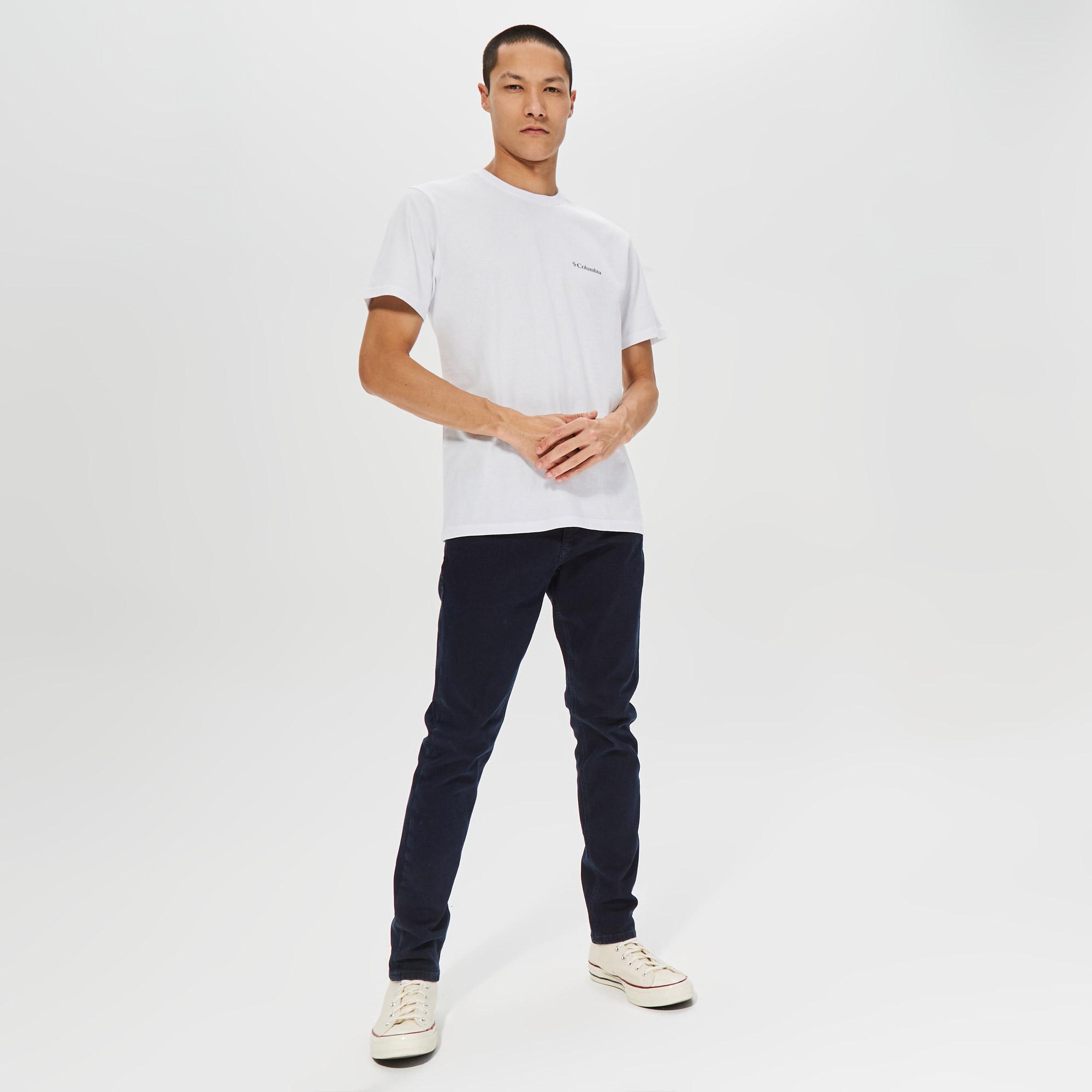 Columbia Basic Logo Brushed Erkek Beyaz Günlük T-Shirt