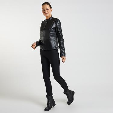  Paride Siyah Kadın Deri Ceket