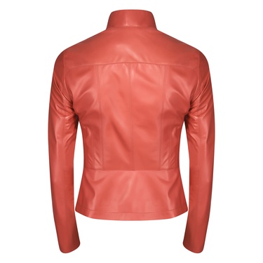  Carel Kırmızı Kadın Deri Ceket