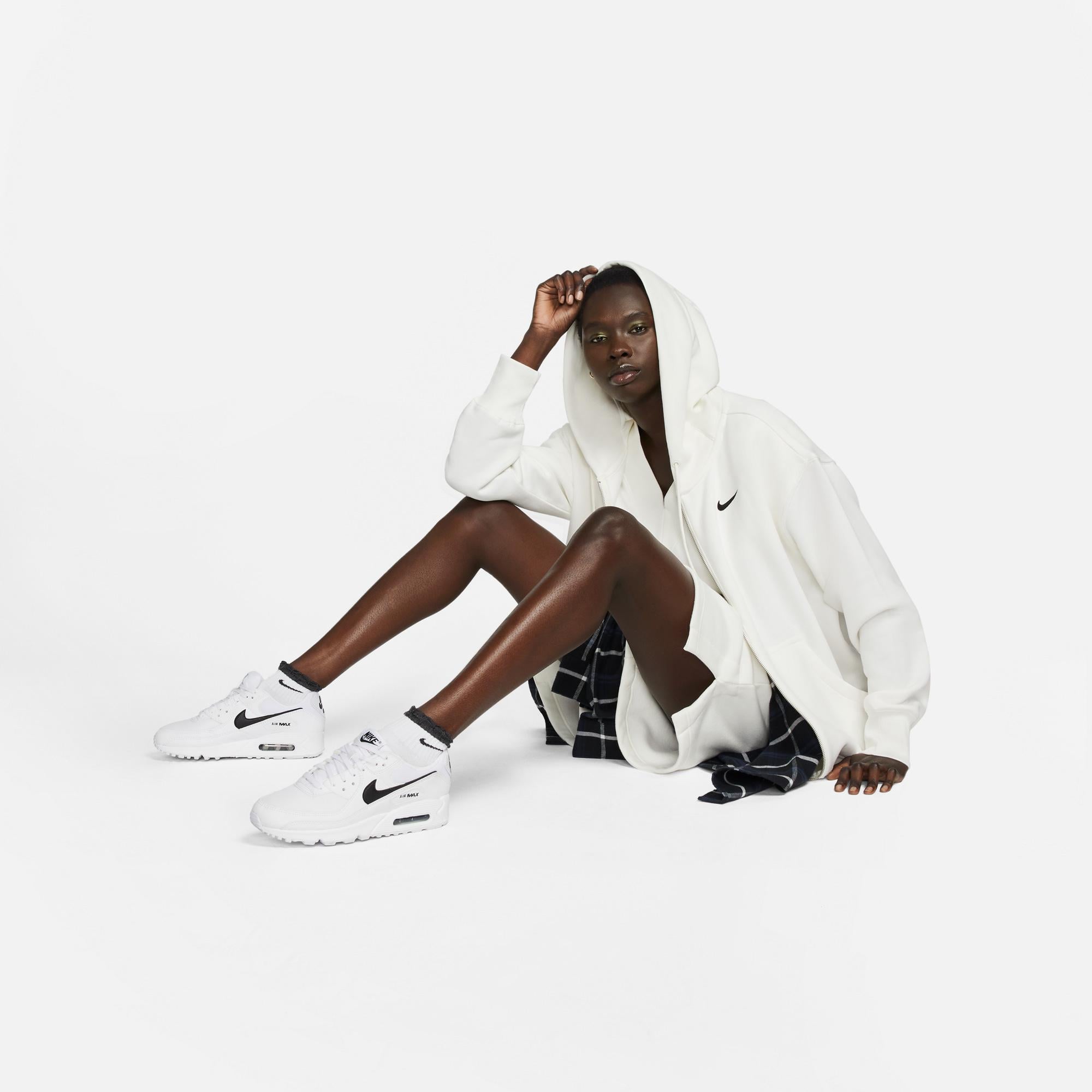 Nike Sportswear Phoenix Fleece Oversize Kadın Beyaz Hoodie Sweatshirt