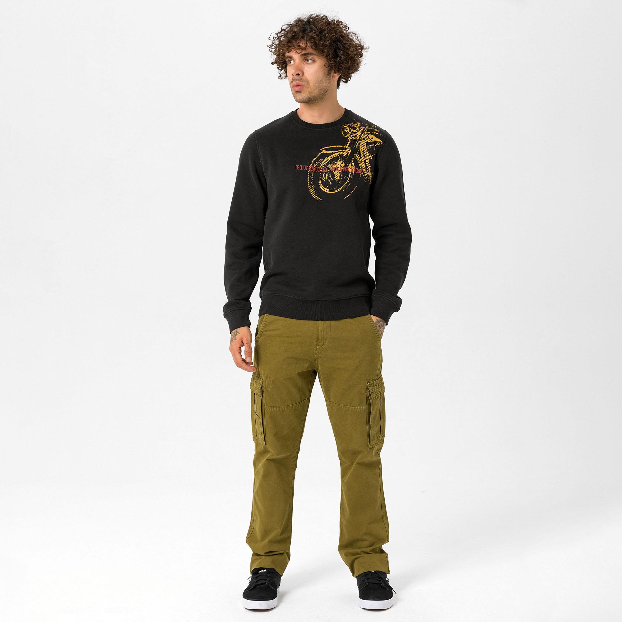 Routefield Harv Erkek Günlük Sweatshirt Siyah