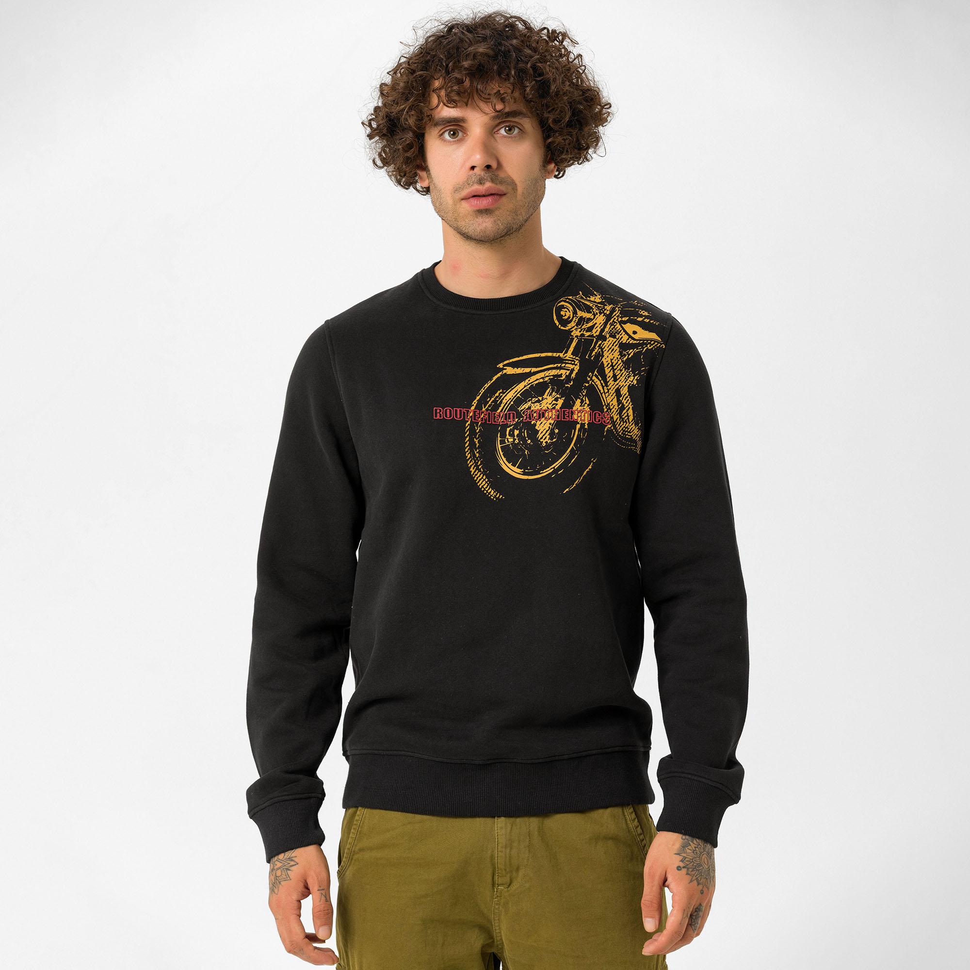 Routefield Harv Erkek Günlük Sweatshirt Siyah