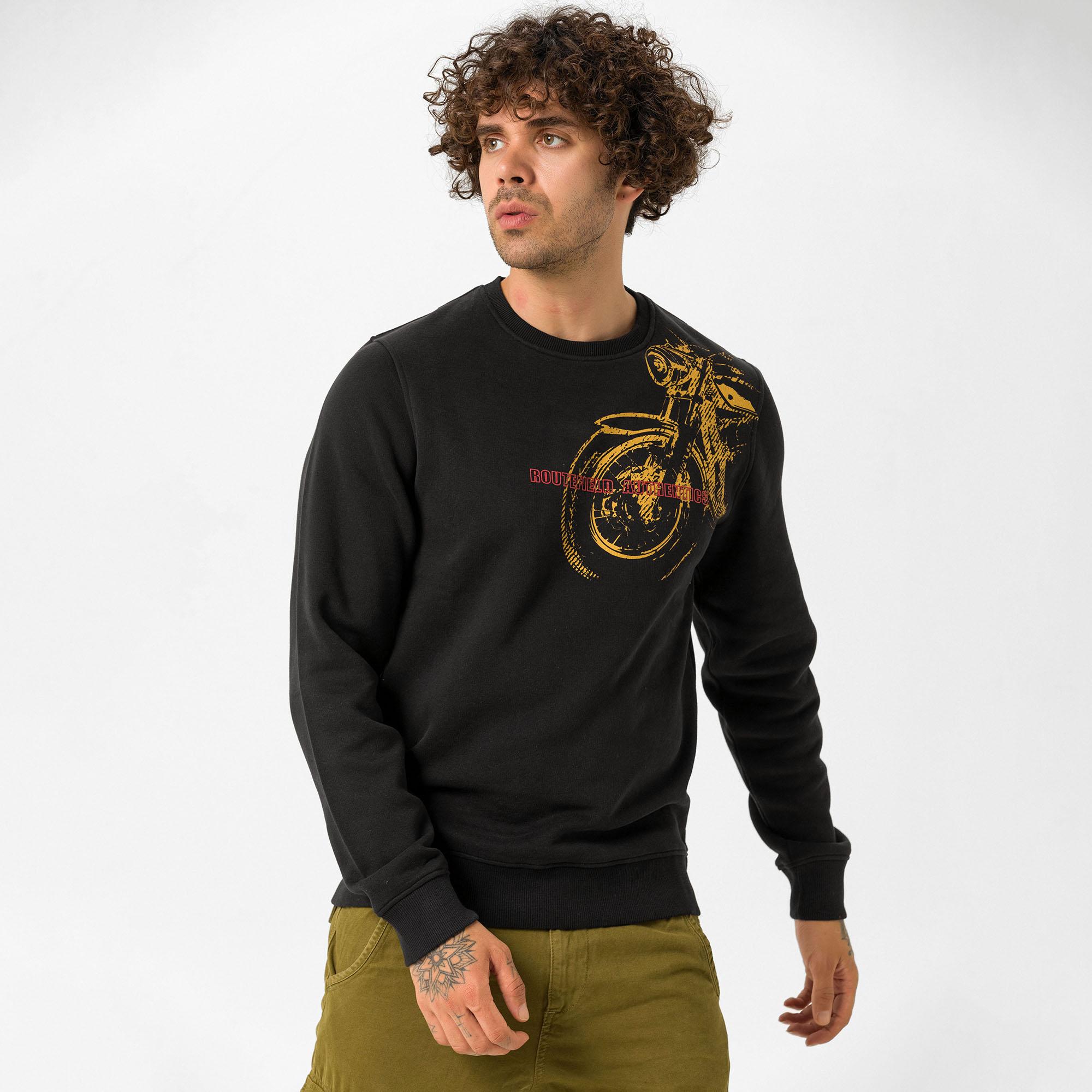 Routefield Harv Erkek Günlük Sweatshirt Siyah