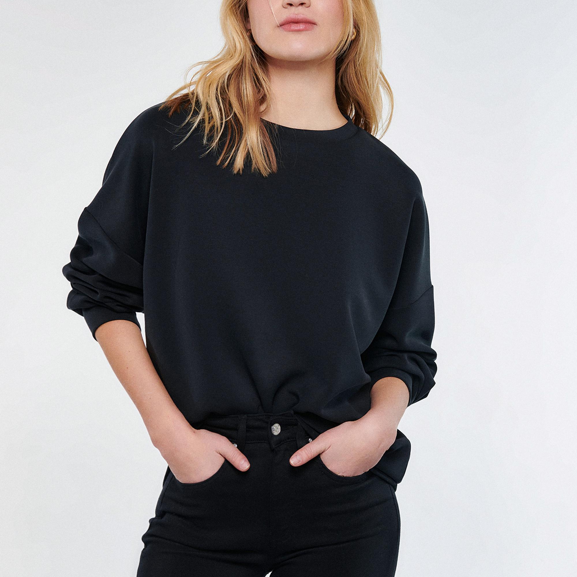 Mavi Lux Touch Siyah Modal Sweatshirt 168837-900