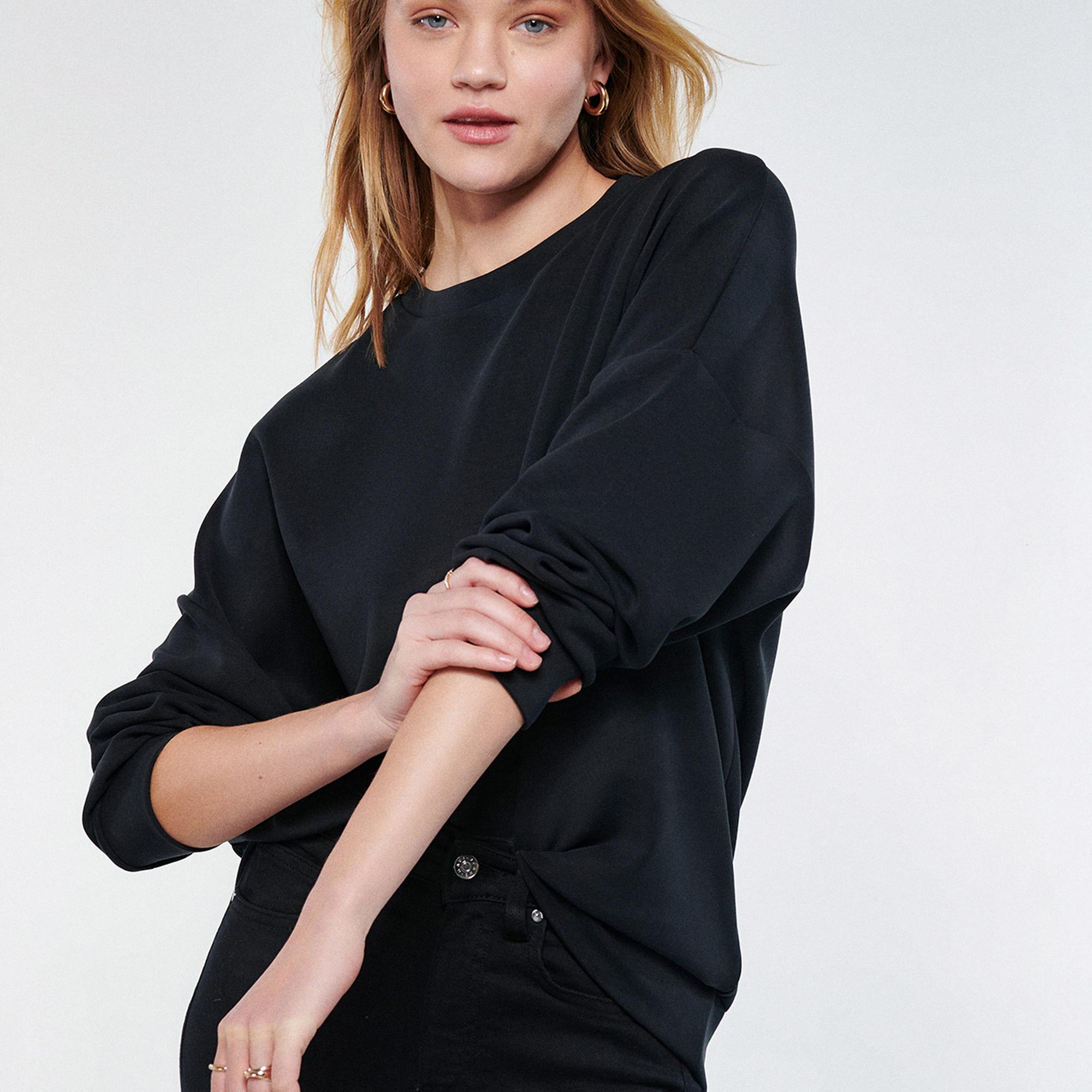 Mavi Lux Touch Siyah Modal Sweatshirt 168837-900