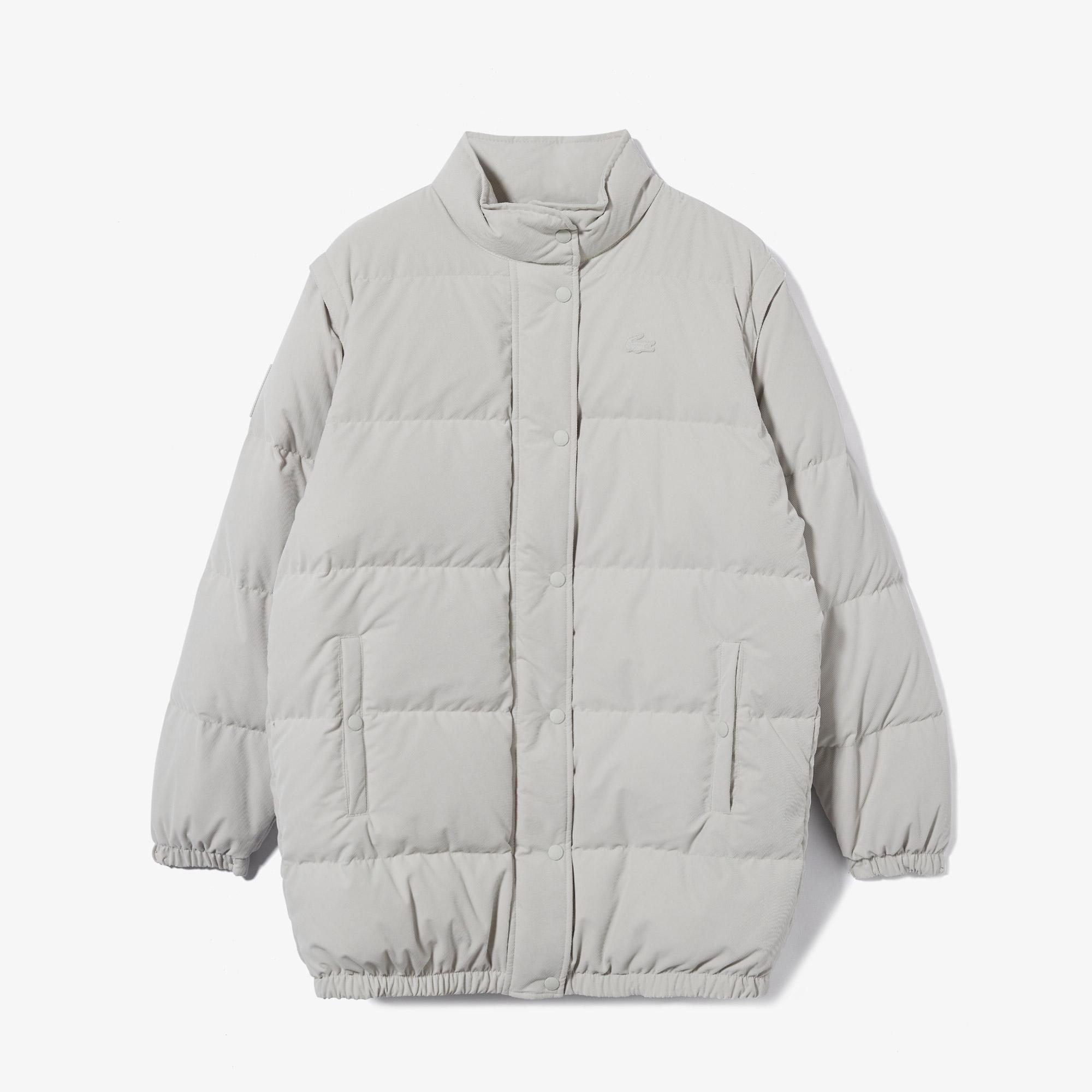 Lacoste Kadın Dik Yaka Kapitone Açık Gri Mont