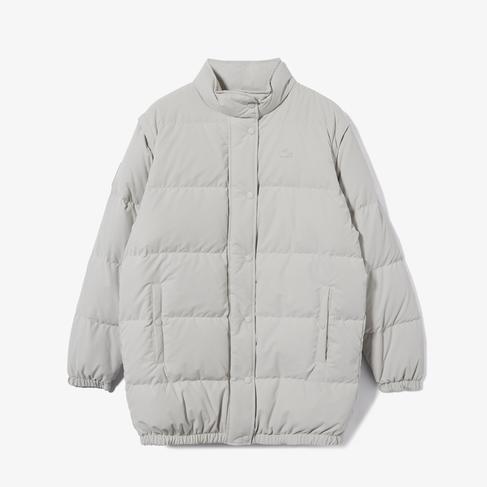  Lacoste Kadın Dik Yaka Kapitone Açık Gri Mont