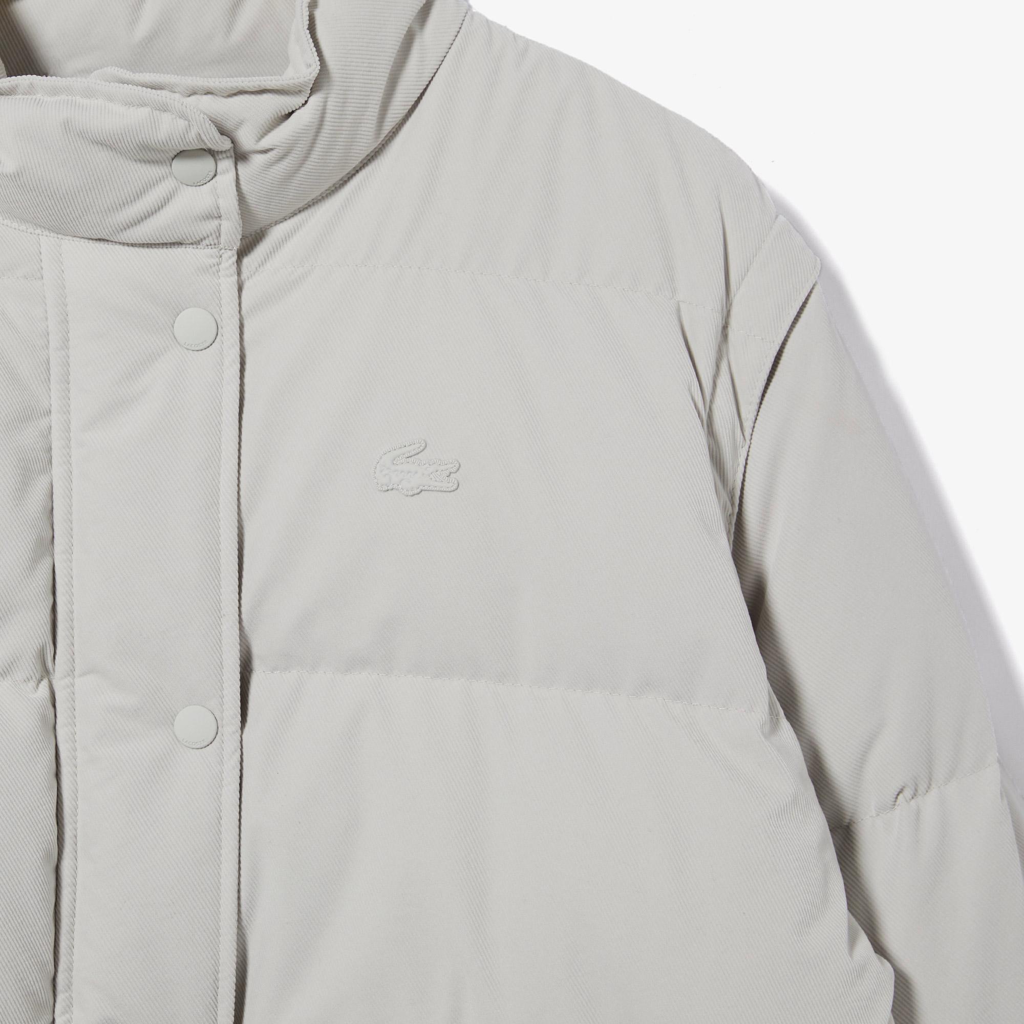 Lacoste Kadın Dik Yaka Kapitone Açık Gri Mont