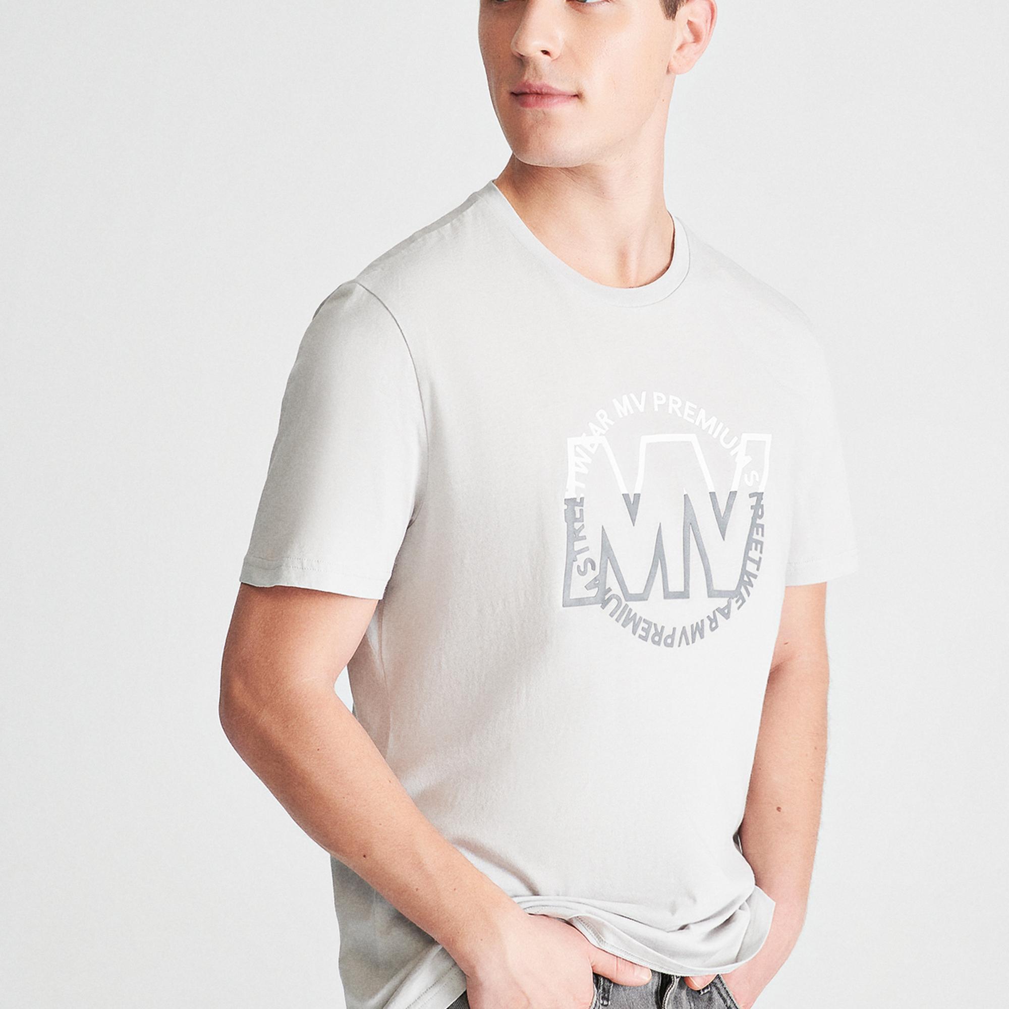 Mavi Mavi Logo Baskılı Gri Tişört Regular Fit / Normal Kesim 0610309-80618