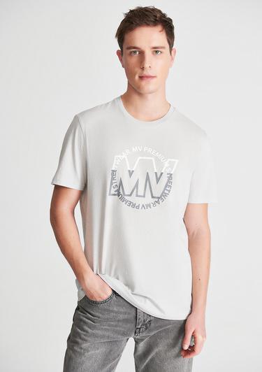  Mavi Mavi Logo Baskılı Gri Tişört Regular Fit / Normal Kesim 0610309-80618