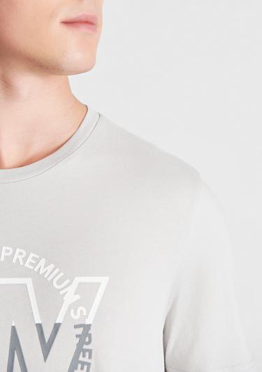  Mavi Mavi Logo Baskılı Gri Tişört Regular Fit / Normal Kesim 0610309-80618