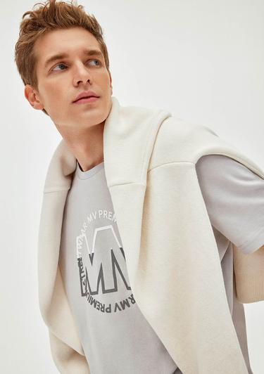  Mavi Mavi Logo Baskılı Gri Tişört Regular Fit / Normal Kesim 0610309-80618