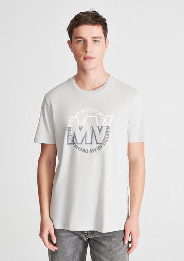  Mavi Mavi Logo Baskılı Gri Tişört Regular Fit / Normal Kesim 0610309-80618