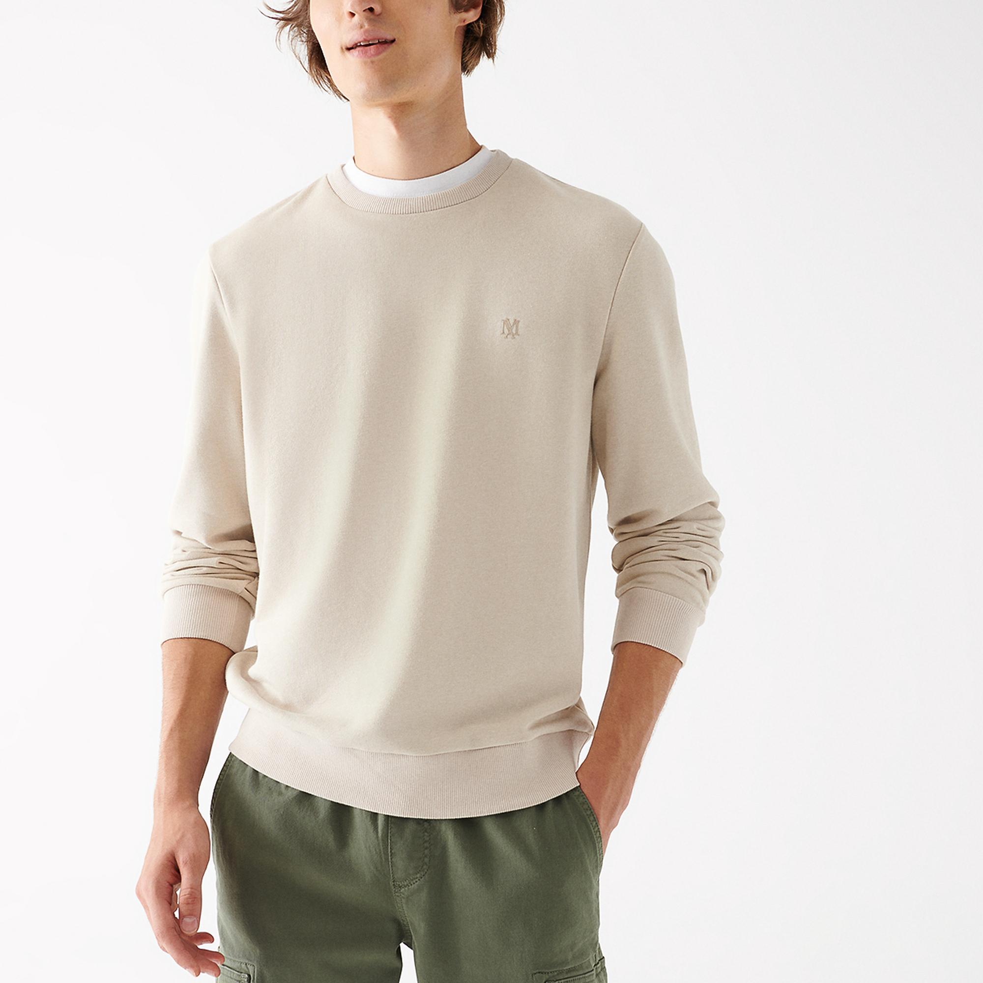 Mavi Mavi Logolu Bisiklet Yaka Bej Sweatshirt 065751-35111