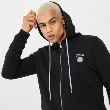  Ucla Hilgard Erkek Siyah Fermuarlı Sweatshirt