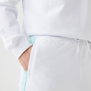  Erkek Regular Fit Renk Bloklu Beyaz Eşofman Altı