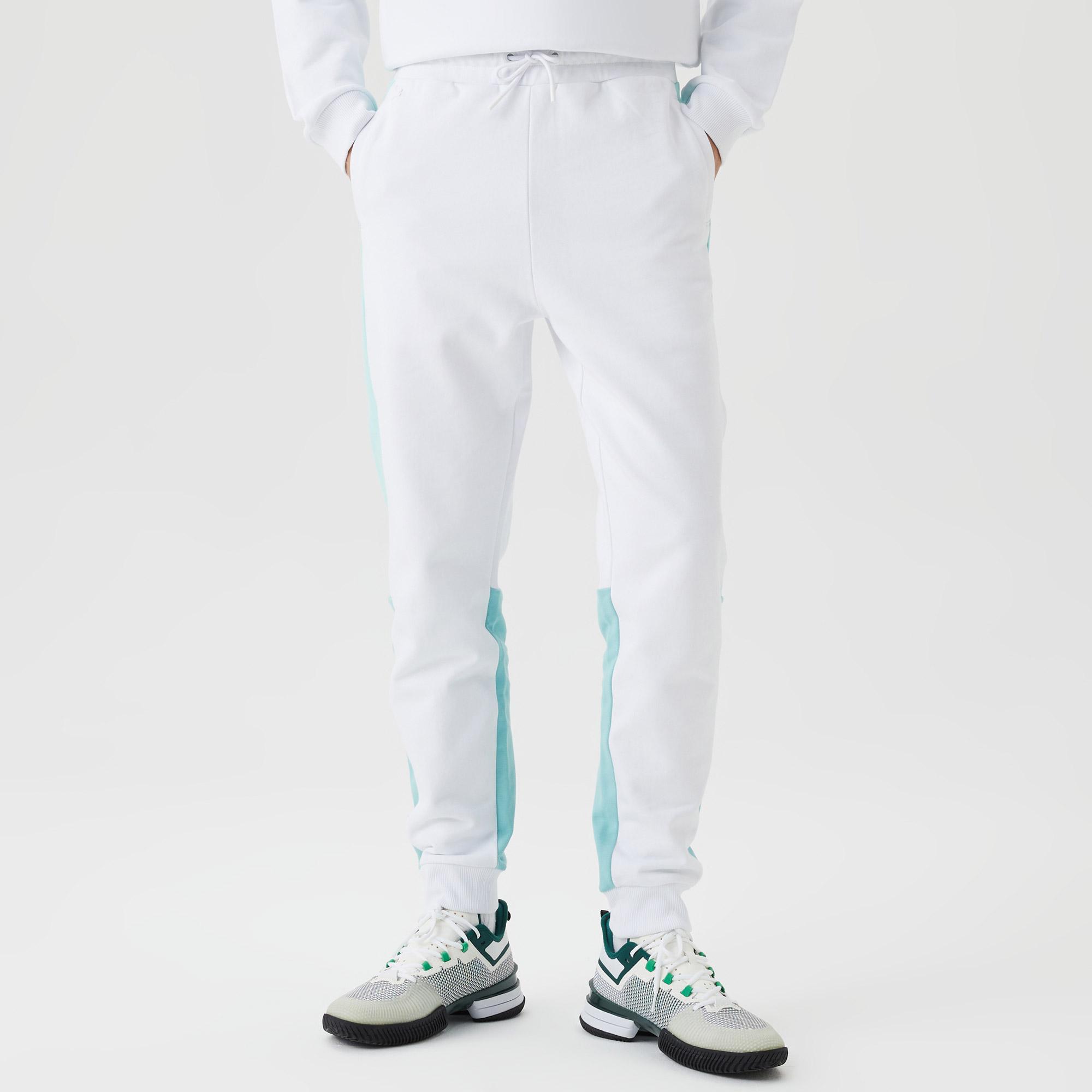 Erkek Regular Fit Renk Bloklu Beyaz Eşofman Altı